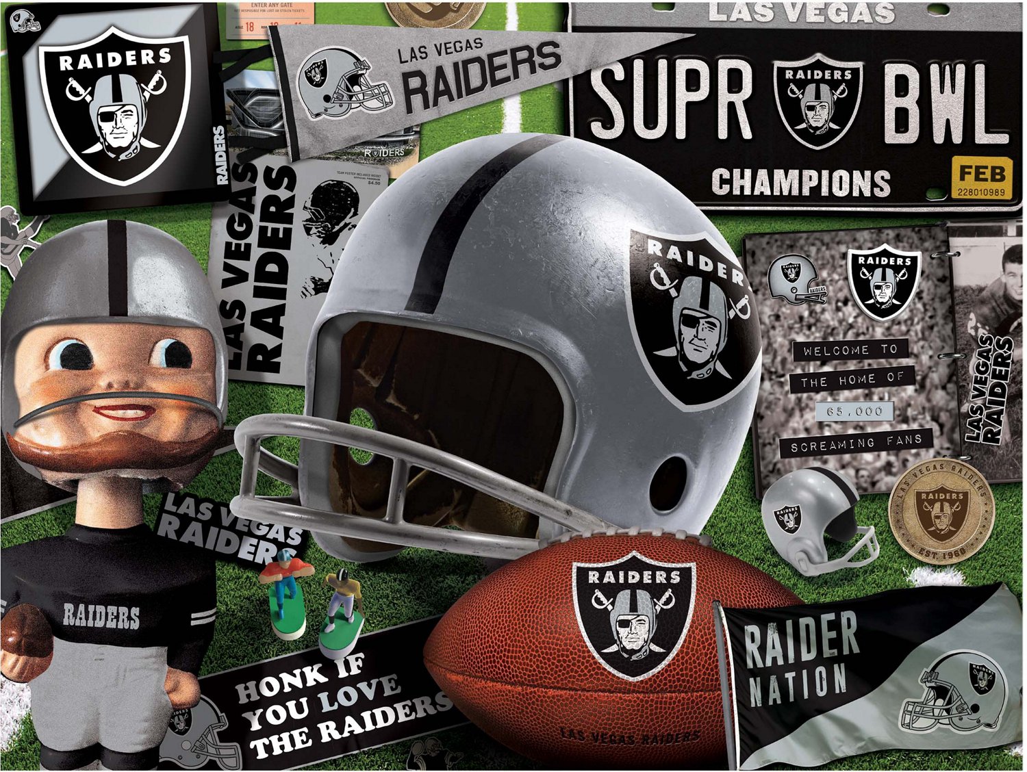 YouTheFan Oakland Raiders Retro Series 500-Piece Jigsaw Puzzle                                                                   - view number 2