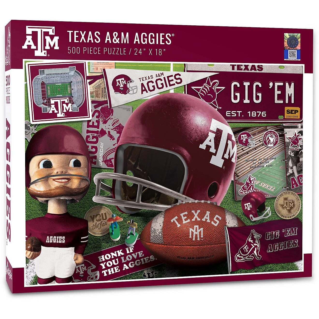 YouTheFan Texas A&M University Retro Series 500-Piece Jigsaw Puzzle                                                              - view number 1