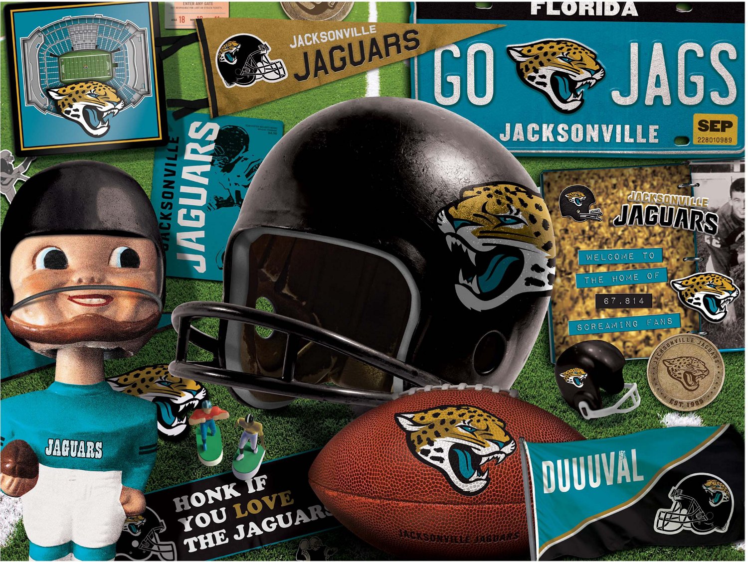 YouTheFan Jacksonville Jaguars Retro Series 500-Piece Puzzle                                                                     - view number 2