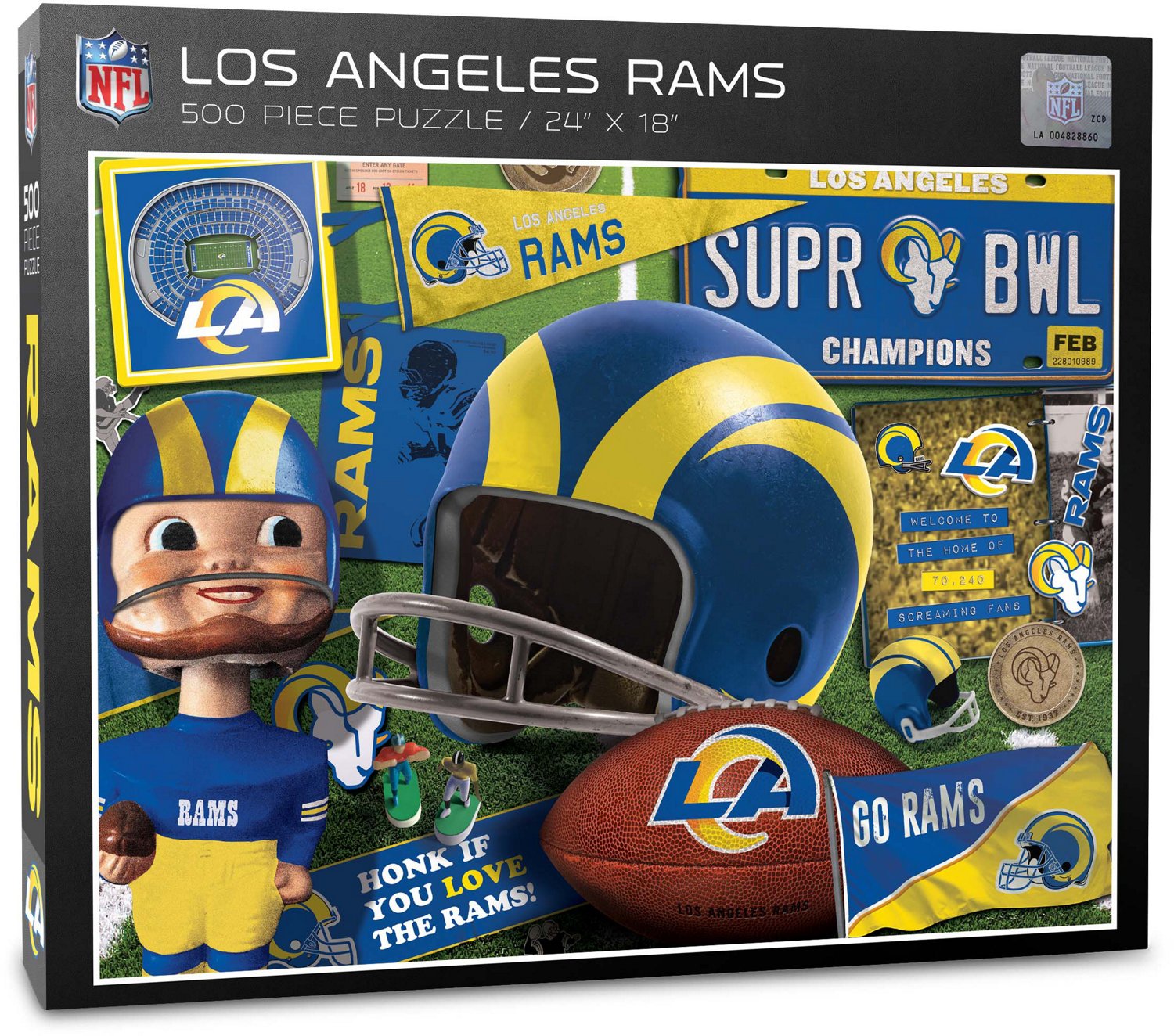 YouTheFan 500-Piece Los Angeles Rams Retro Series Jigsaw Puzzle - Each