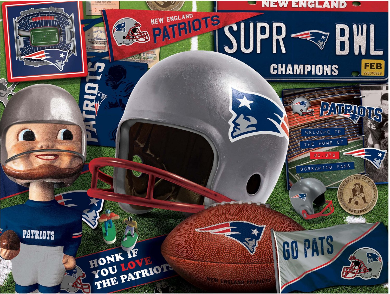 YouTheFan New England Patriots Retro Series 500-Piece Puzzle                                                                     - view number 2