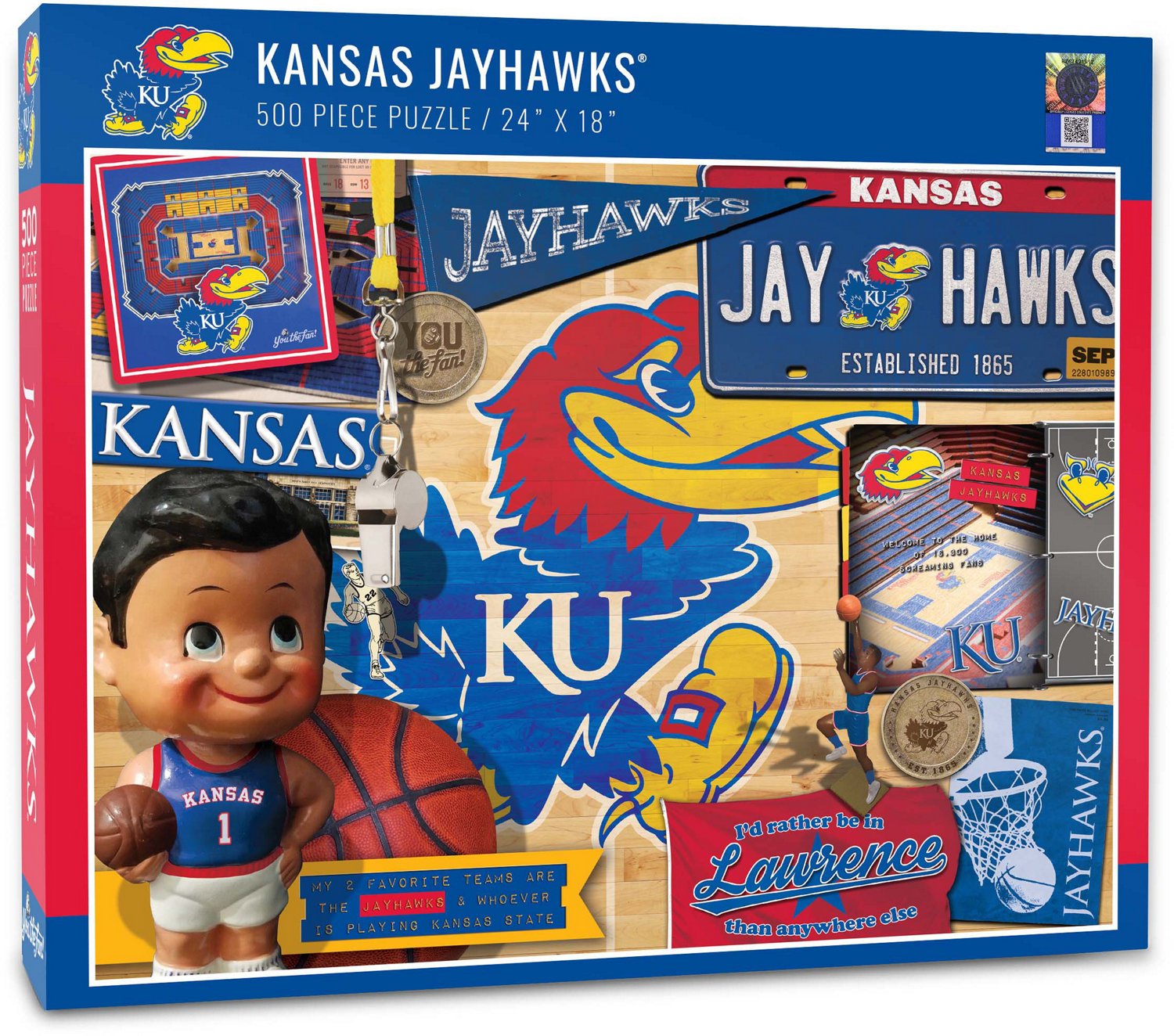 YouTheFan University of Kansas Retro Series 500-Piece Puzzle