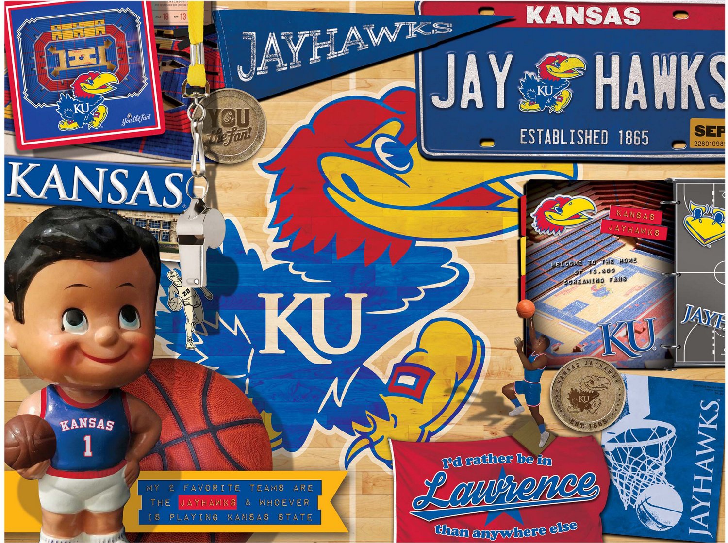 YouTheFan University of Kansas Retro Series 500-Piece Puzzle - view number 2