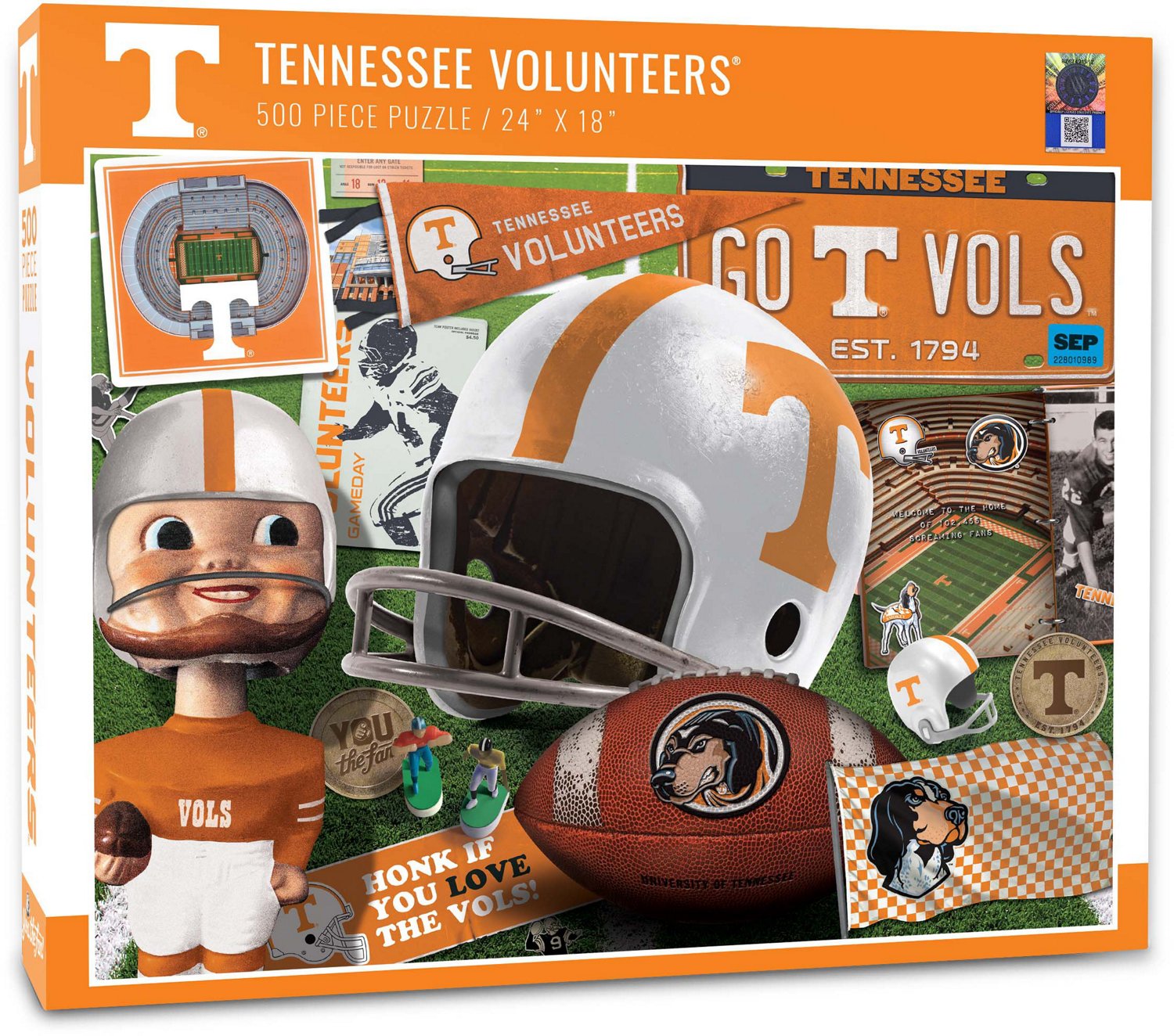 YouTheFan University of Tennessee Retro Series 500-Piece Jigsaw Puzzle