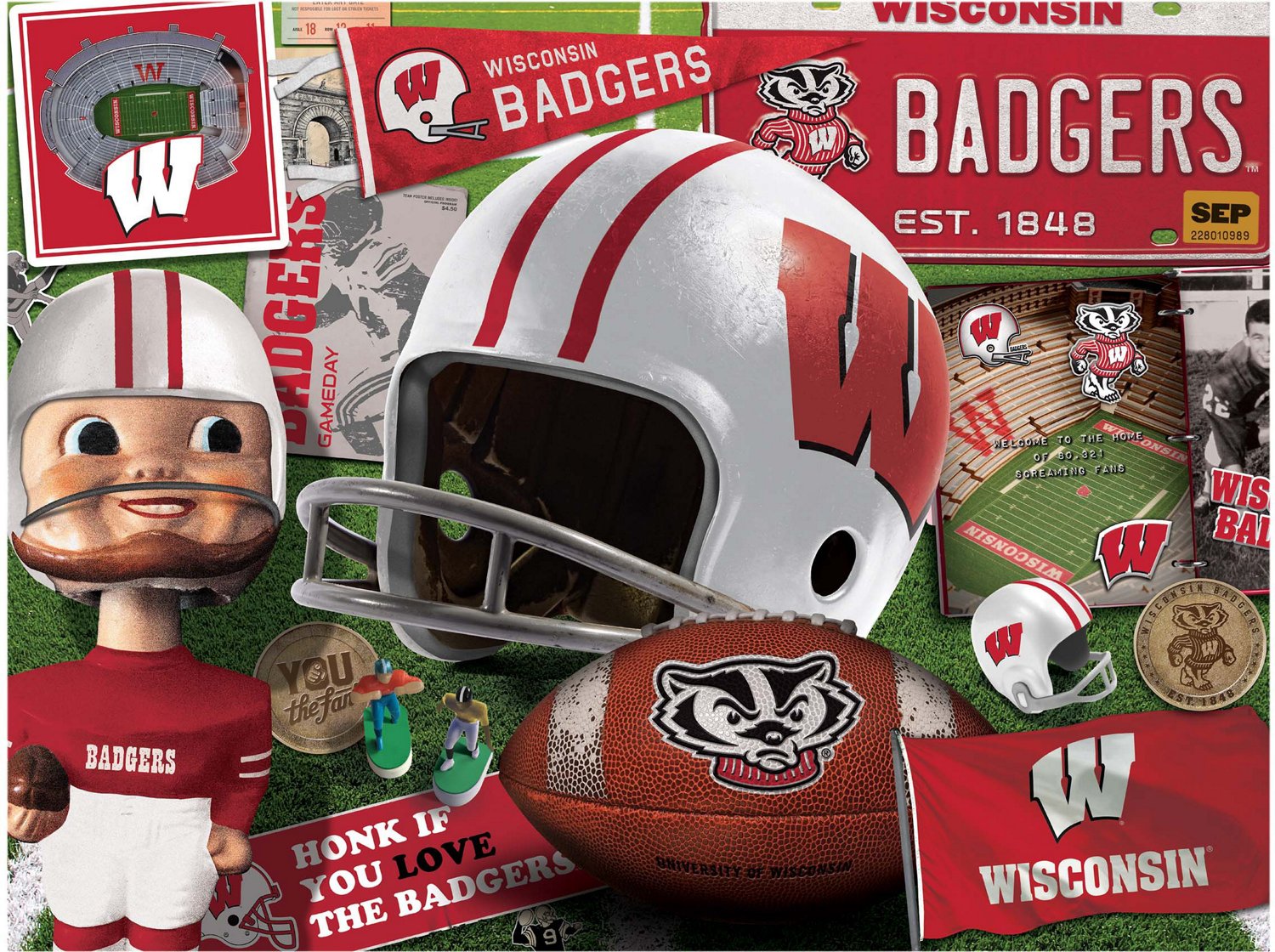 YouTheFan University of Wisconsin Retro Series 500-Piece Jigsaw Puzzle - view number 2
