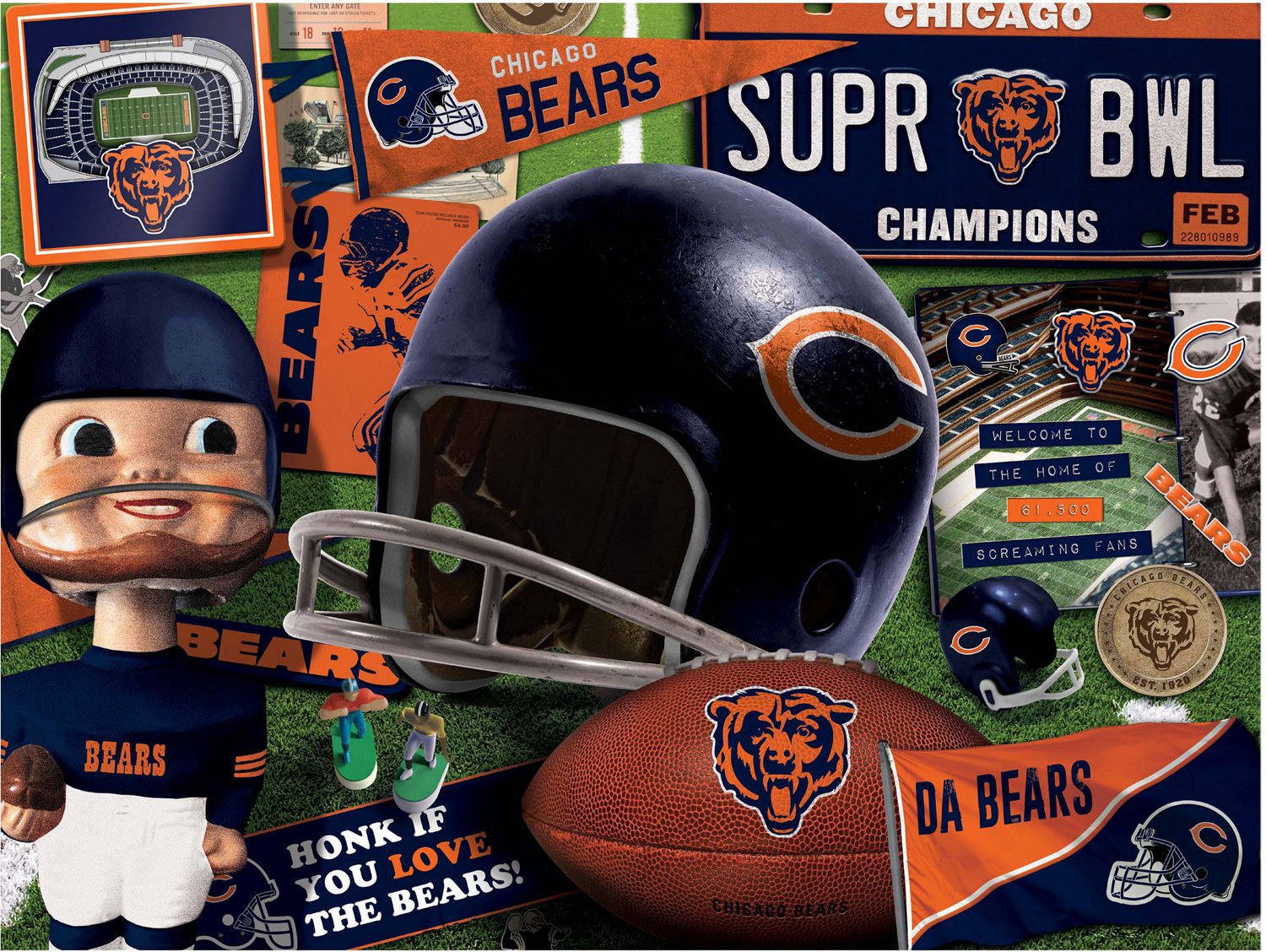 YouTheFan Chicago Bears Retro Series 500-Piece Puzzle                                                                            - view number 2