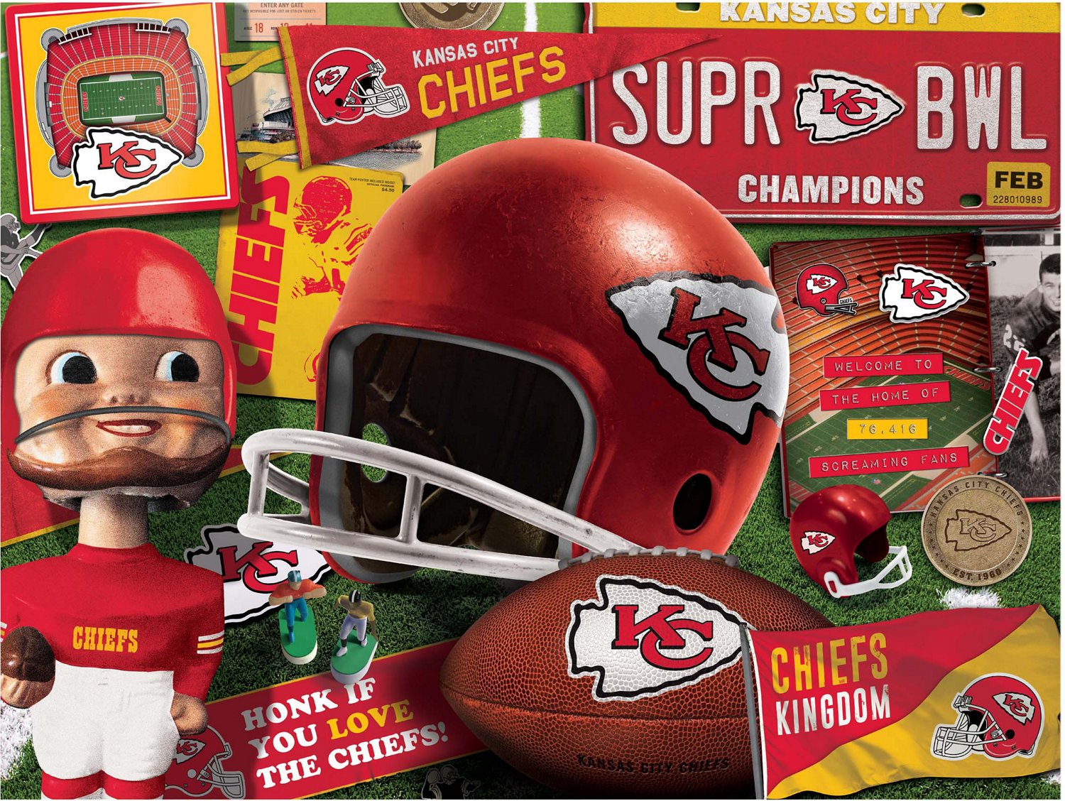 YouTheFan Kansas City Chiefs Retro Series 500-Piece Puzzle                                                                       - view number 2
