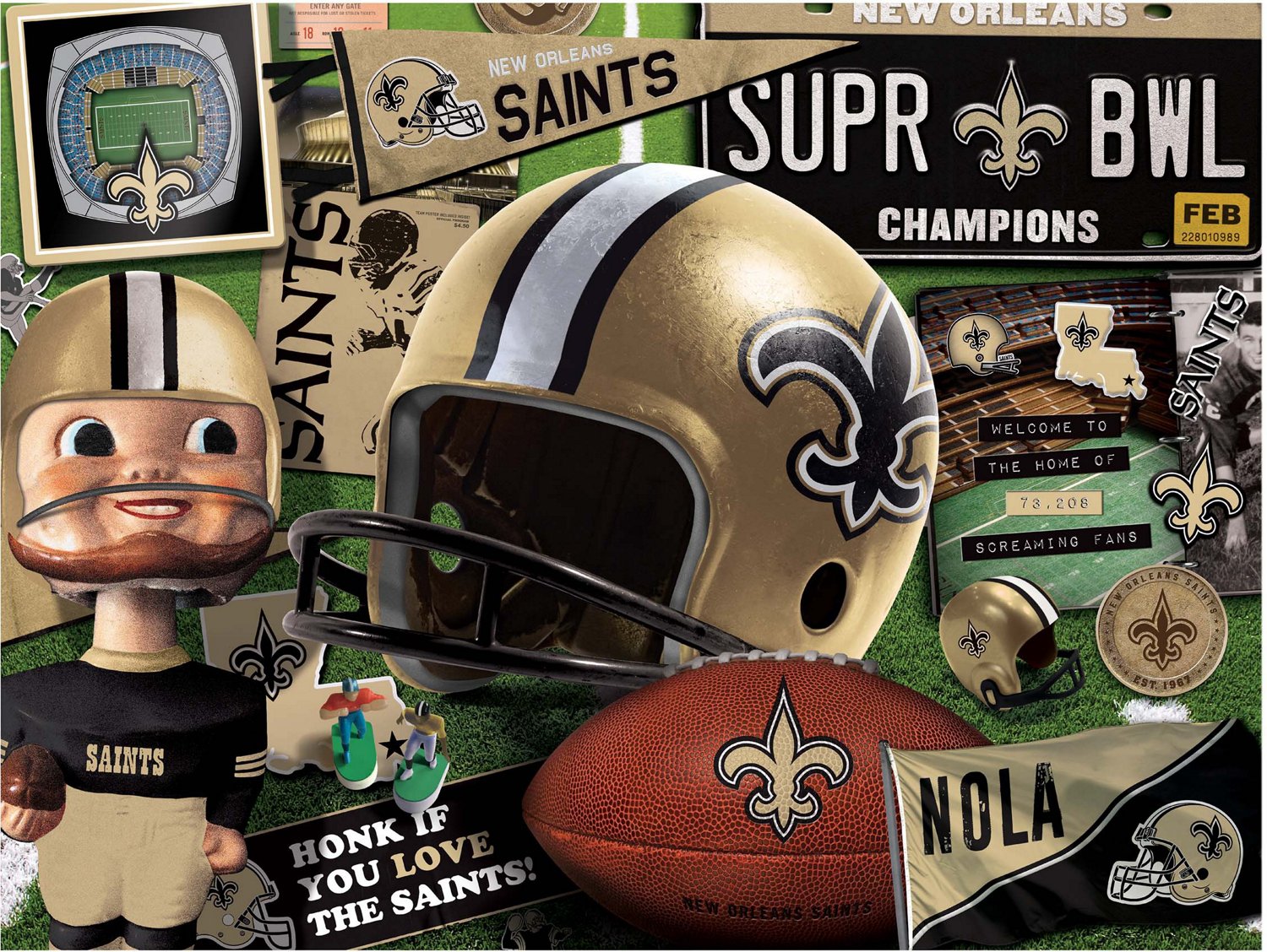 YouTheFan New Orleans Saints Retro Series 500-Piece Jigsaw Puzzle