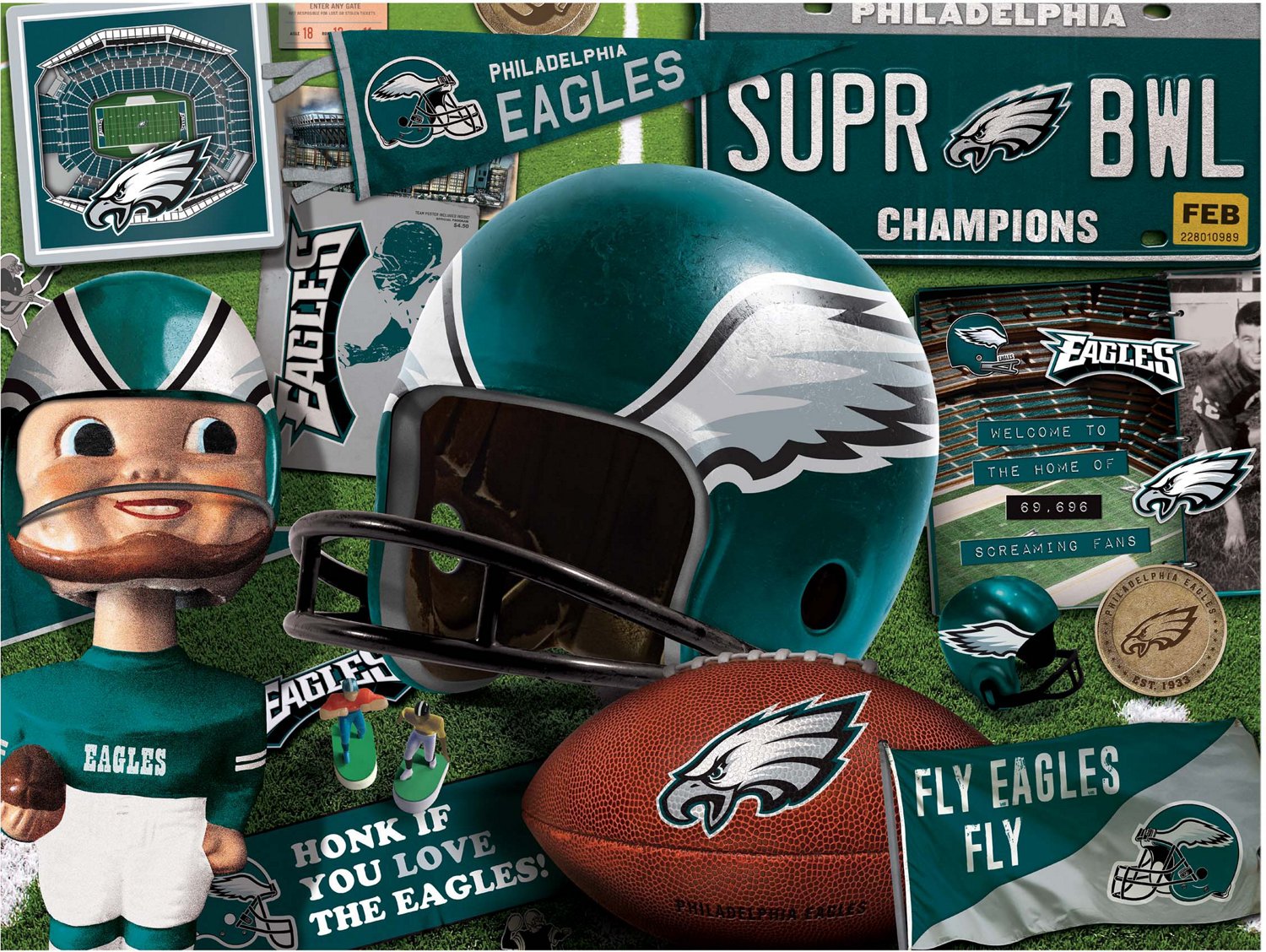 YouTheFan Philadelphia Eagles Retro Series 500-Piece Puzzle                                                                      - view number 2