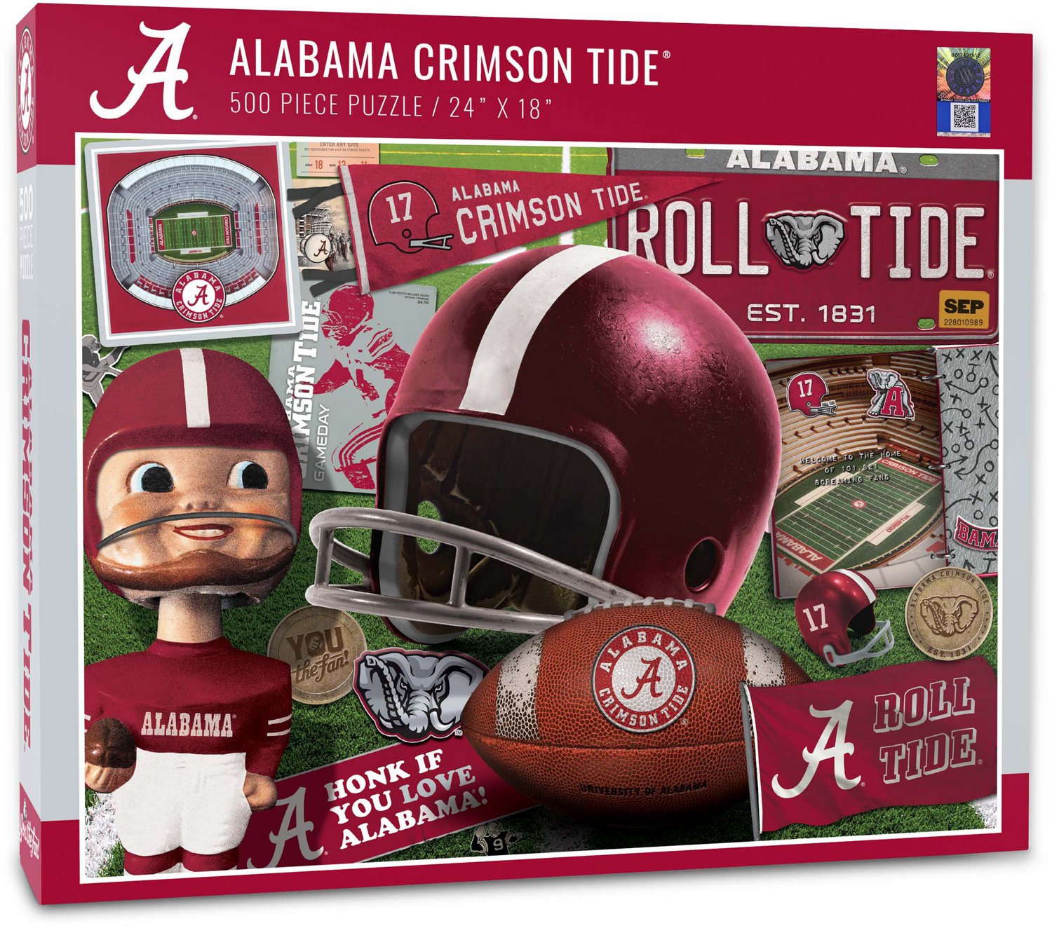 YouTheFan University of Alabama Retro Series 500-Piece Puzzle