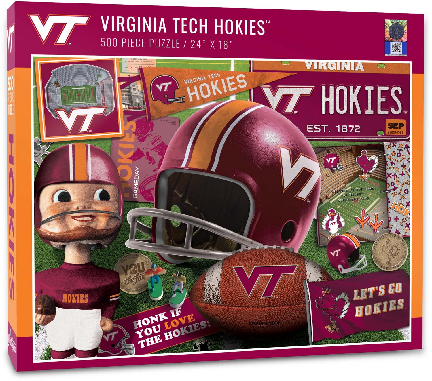 YouTheFan Virginia Tech Retro Series 500-Piece Jigsaw Puzzle