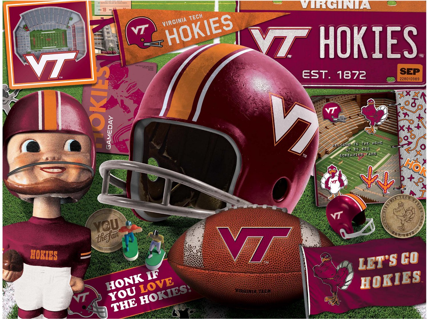 YouTheFan Virginia Tech Retro Series 500-Piece Jigsaw Puzzle