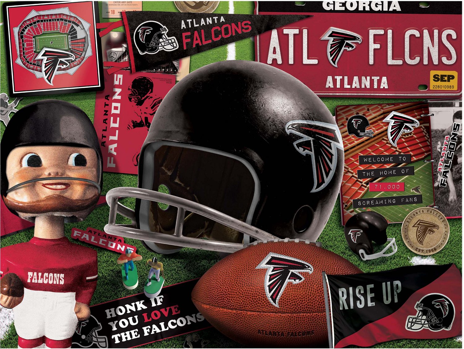 YouTheFan Atlanta Falcons Retro Series 500-Piece Puzzle                                                                          - view number 2