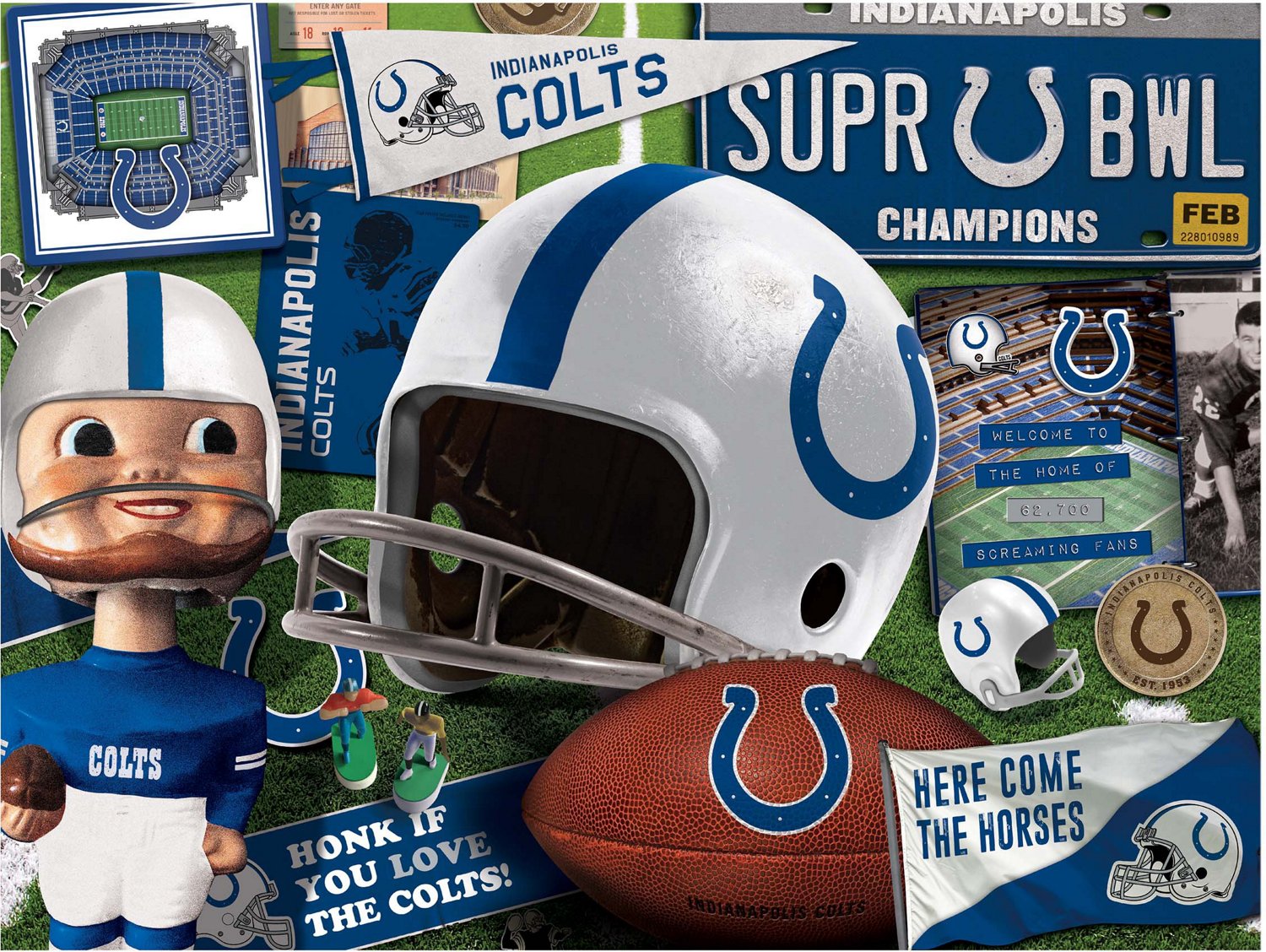YouTheFan Indianapolis Colts Retro Series 500-Piece Puzzle                                                                       - view number 2