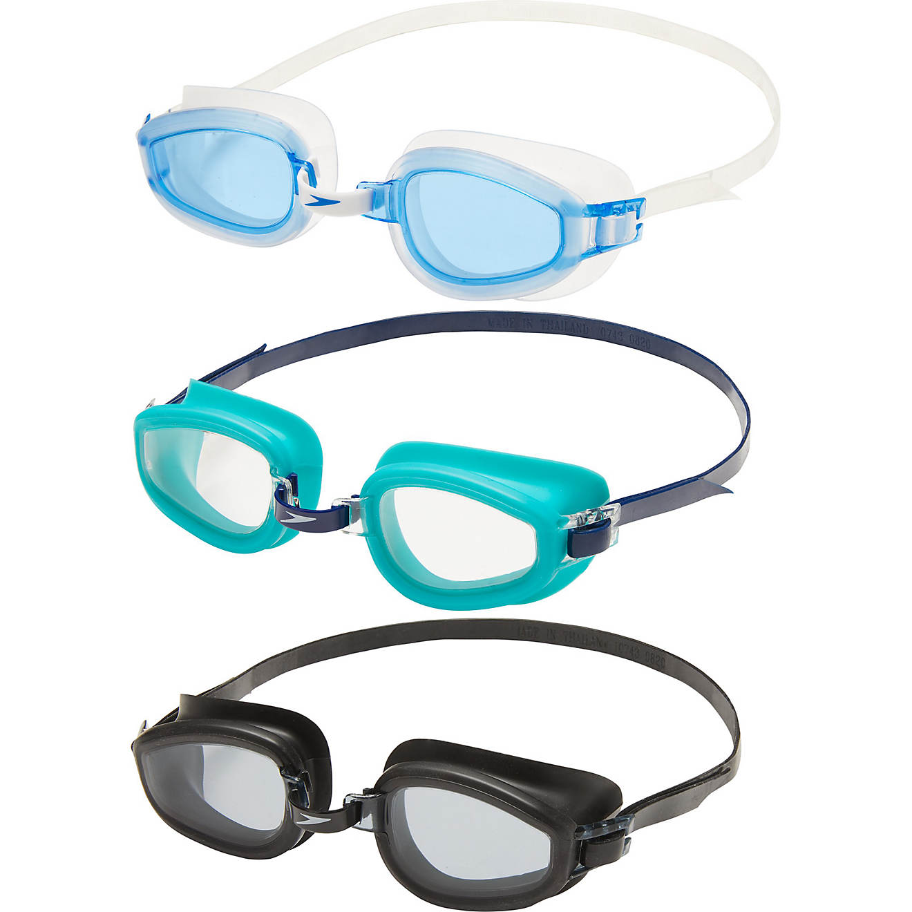 Speedo Swim Goggles 3 Pack Adult Hermosa Blue Green New 