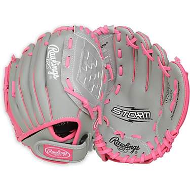 GIRLS Right Hand T-BALL GLOVE Baseball Softball Pink Neon Black Youth 9" Age 4-7 