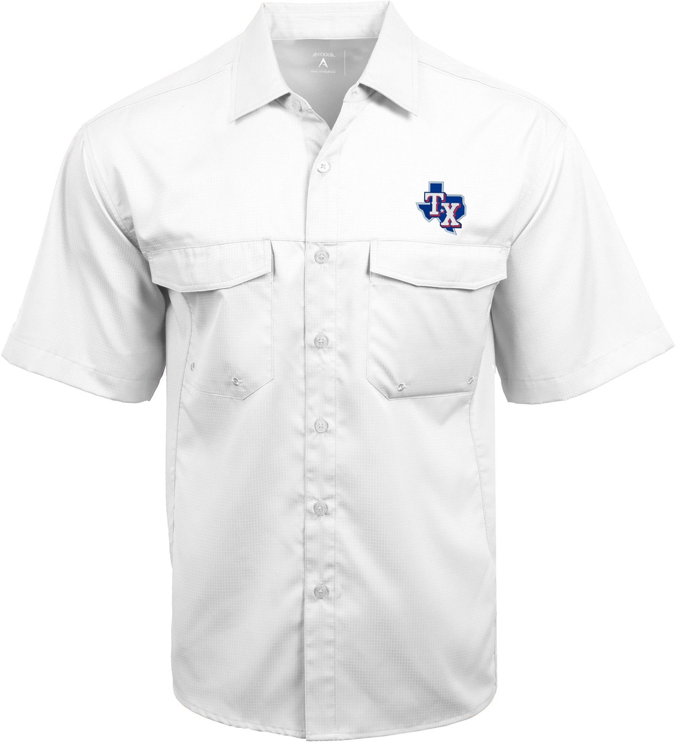 Antigua Men's Texas Rangers Game Day Woven Fishing Shirt                                                                         - view number 2