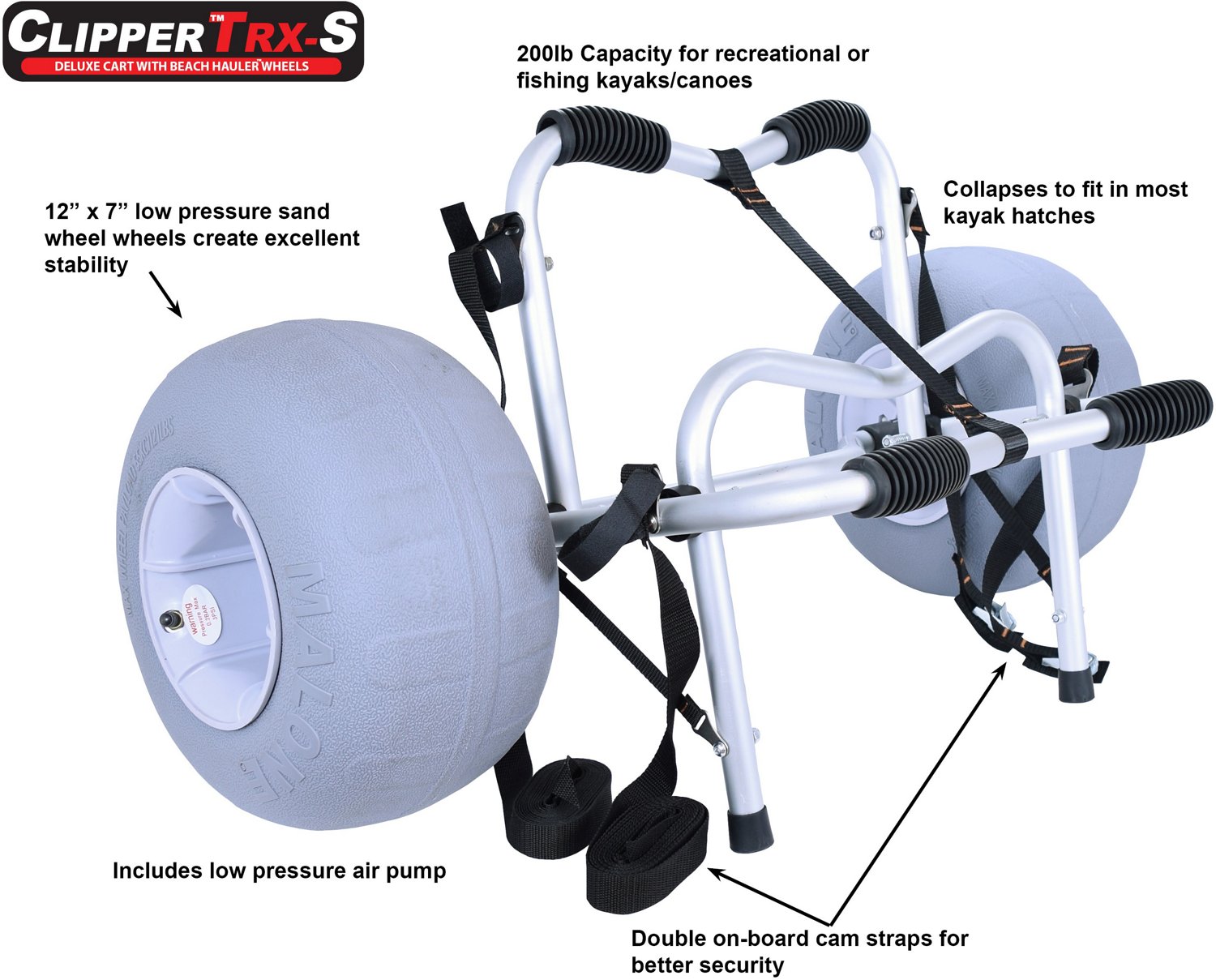 Malone Auto Racks Clipper TRX Deluxe Kayak Cart with Beach Tires - view number 2