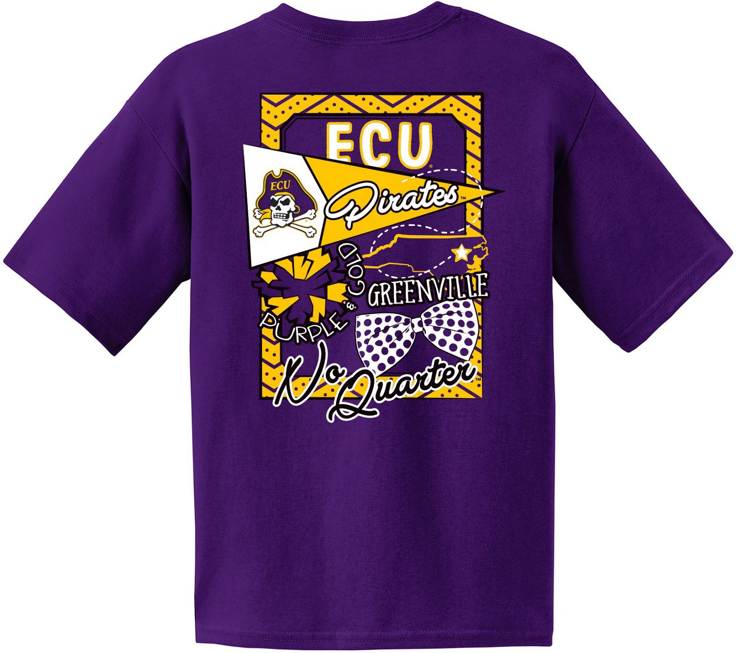Image One Girls' East Carolina University Cheer Loud Short Sleeve T-shirt