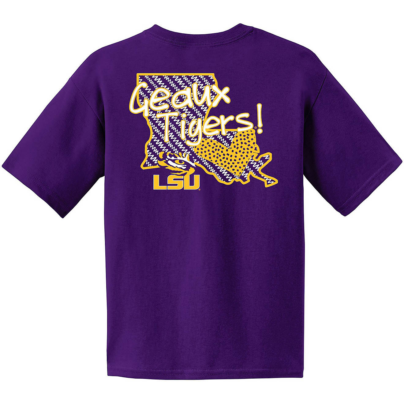 Image One Girls' Louisiana State University Patterned Heart Short Sleeve T-shirt                                                 - view number 1