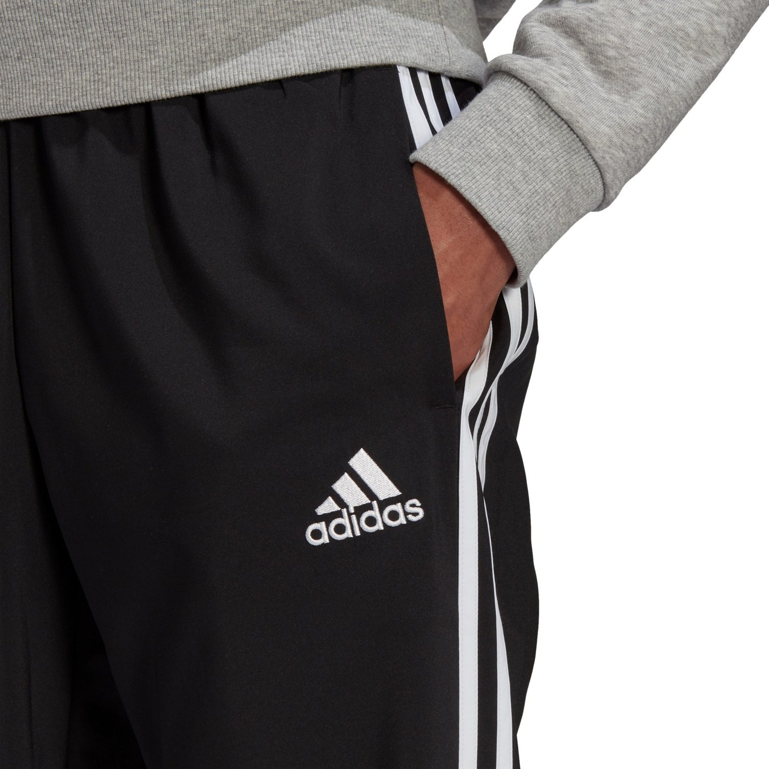 adidas Men's AEROREADY Essentials Tapered Cuff Woven 3-Stripes Pants ...