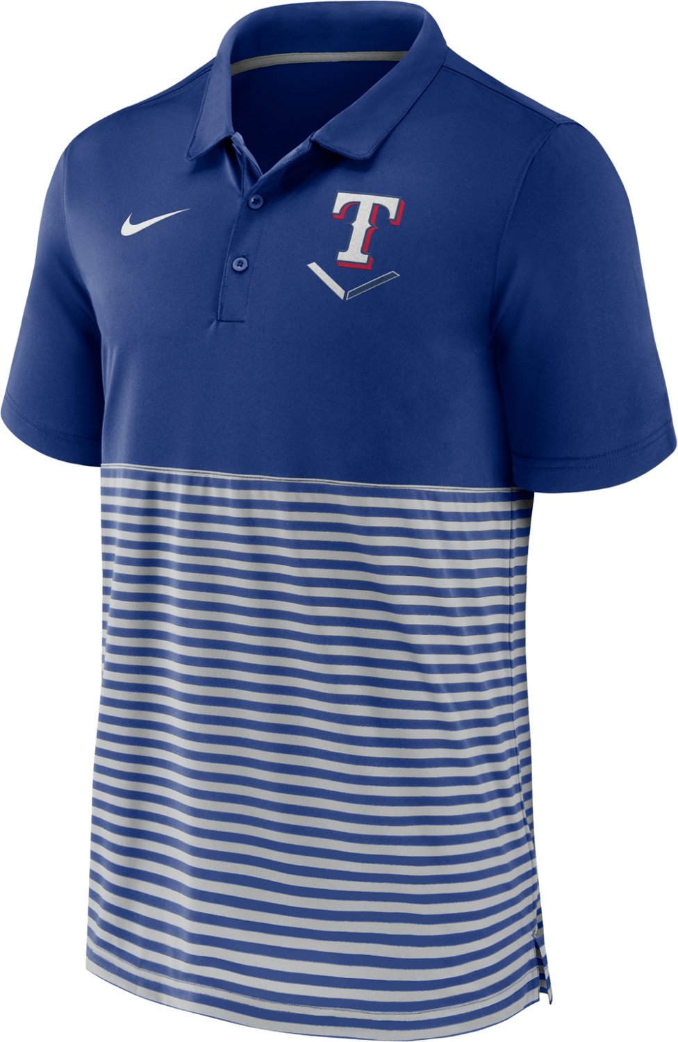 Nike Men's Texas Rangers Home Plate Striped Short Sleeve Polo