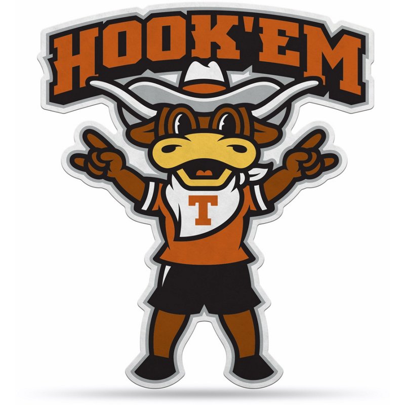 6734579043 Texas Longhorns Pennant Shape Cut Mascot Design