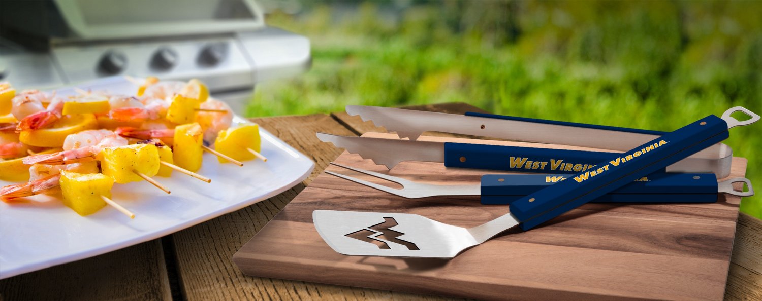 YouTheFan West Virginia University 3-Piece BBQ Set