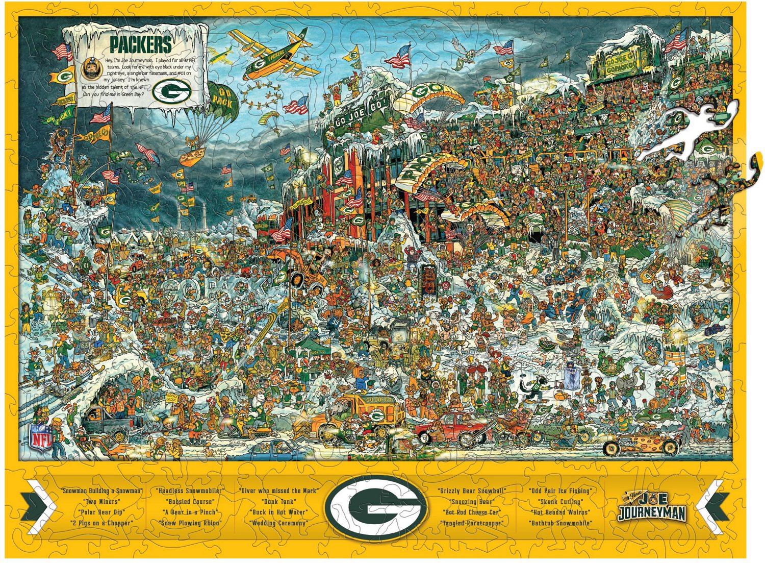YouTheFan Green Bay Packers Wooden Joe Journeyman Puzzle