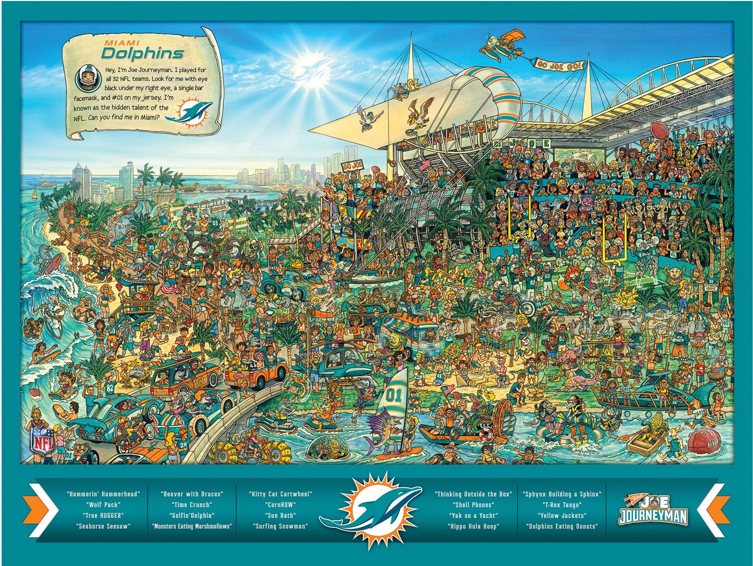 YouTheFan Miami Dolphins Joe Journeyman 500-Piece Puzzle                                                                         - view number 3