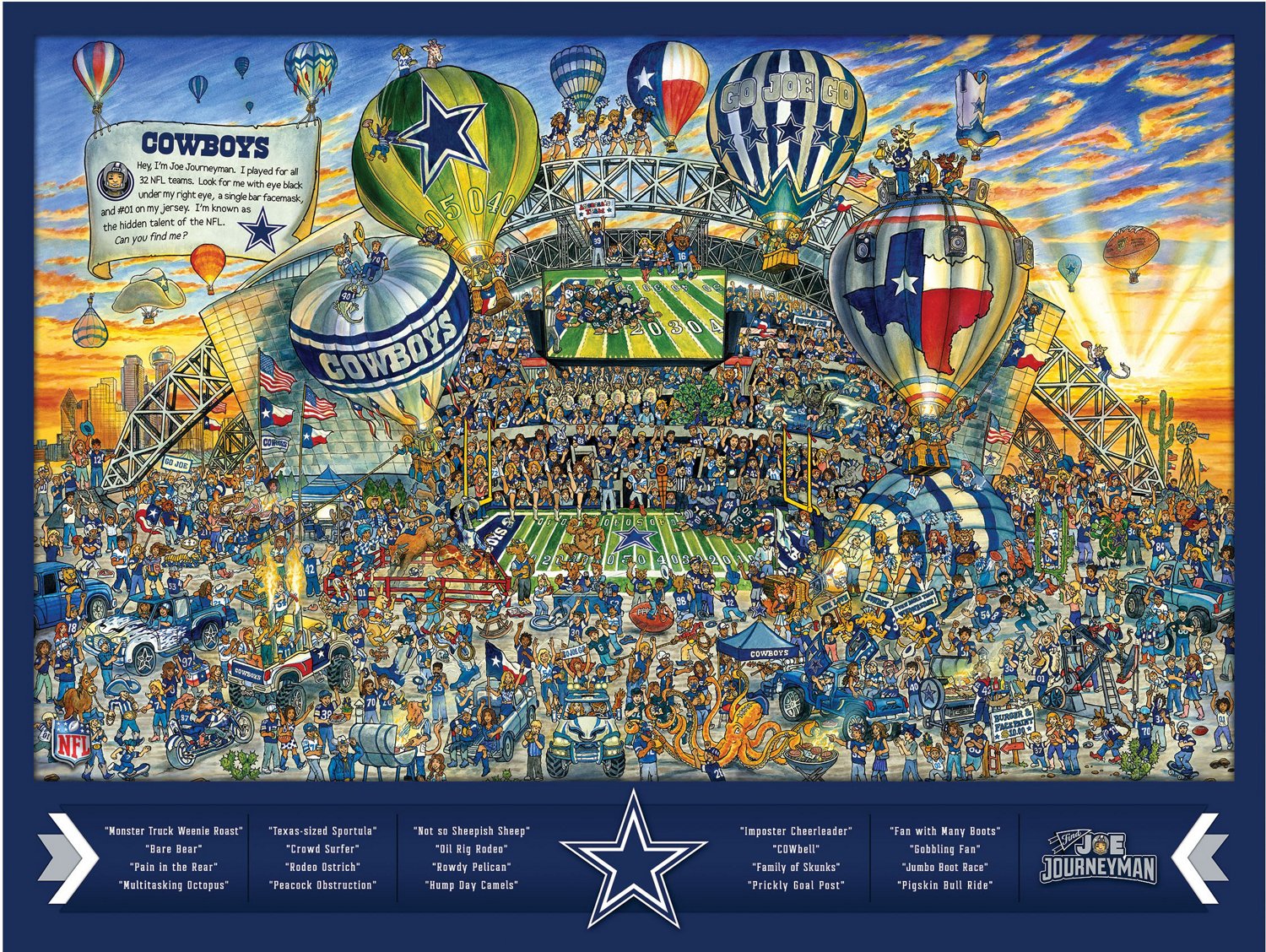 YouTheFan Dallas Cowboys Joe Journeyman 500-Piece Puzzle                                                                         - view number 3