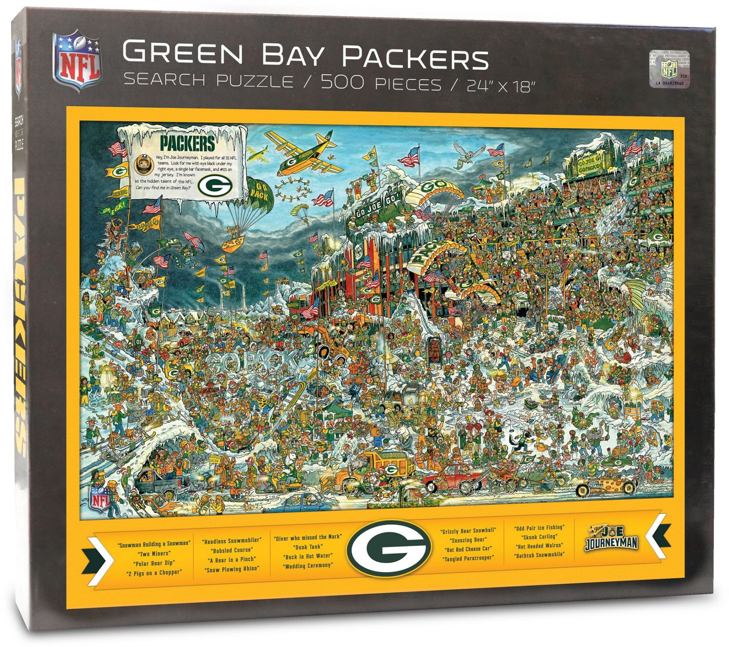 YouTheFan Green Bay Packers Joe Journeyman 500-Piece Puzzle                                                                      - view number 1 selected