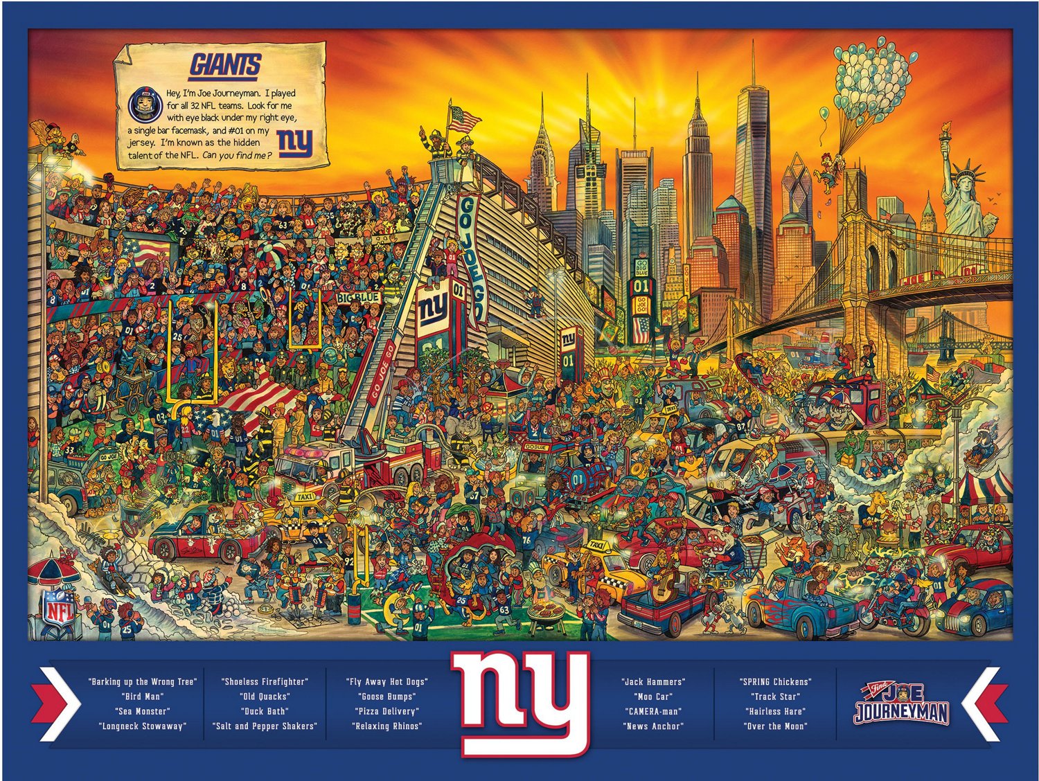 YouTheFan New York Giants Joe Journeyman 500-Piece Puzzle                                                                        - view number 3