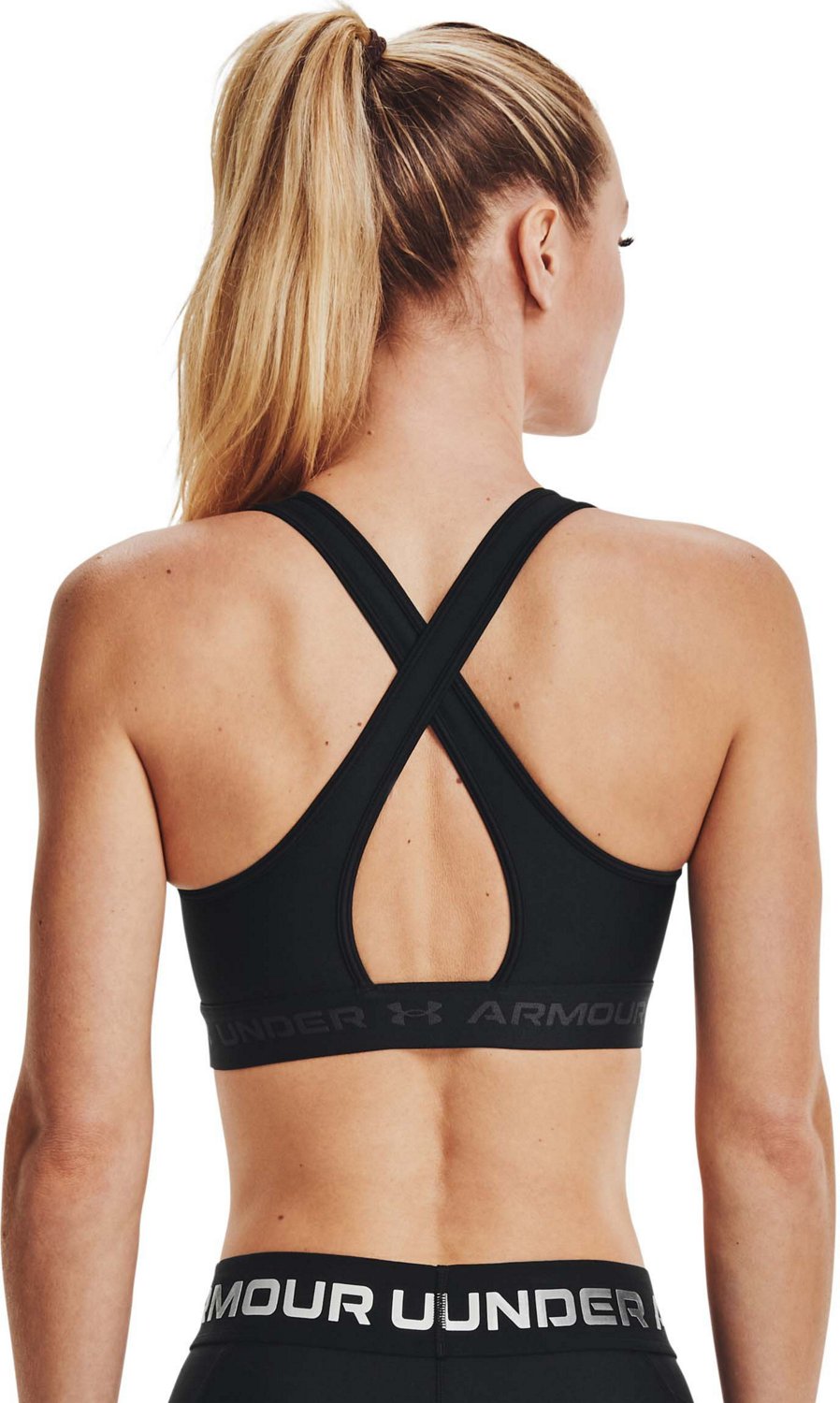 Under Armour Women's Armour Mid Crossback Long Line Sports Bra - Black