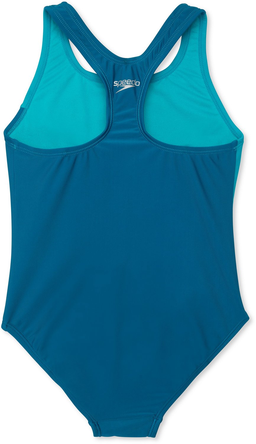 Speedo Girls' Colorblock Logo 1-Piece Swimsuit - view number 2