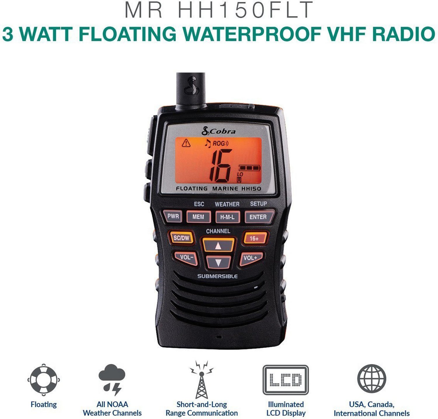 Cobra Marine Handheld VHF Floating Radio Academy