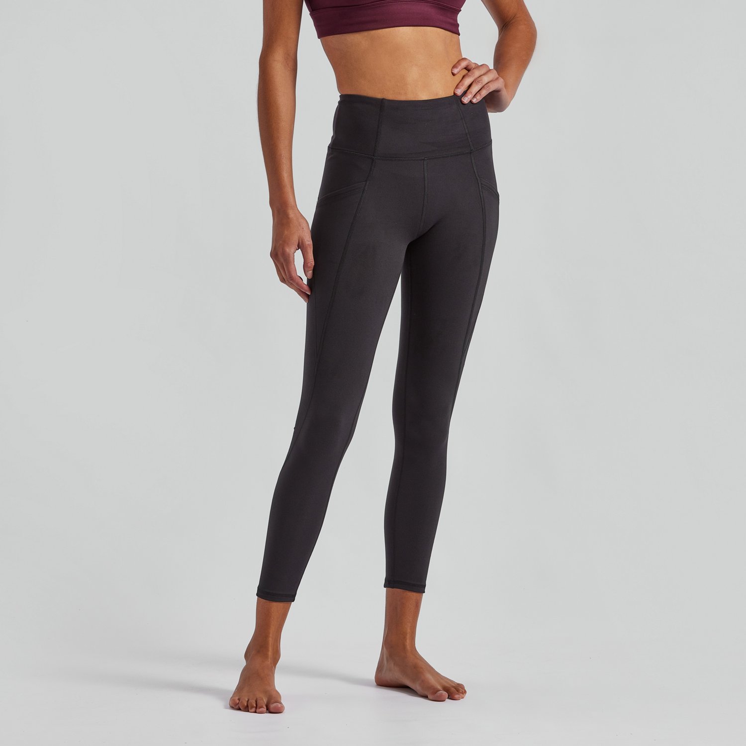 High-Waisted Mesh-Panel Balance 7/8-Length Leggings For Women