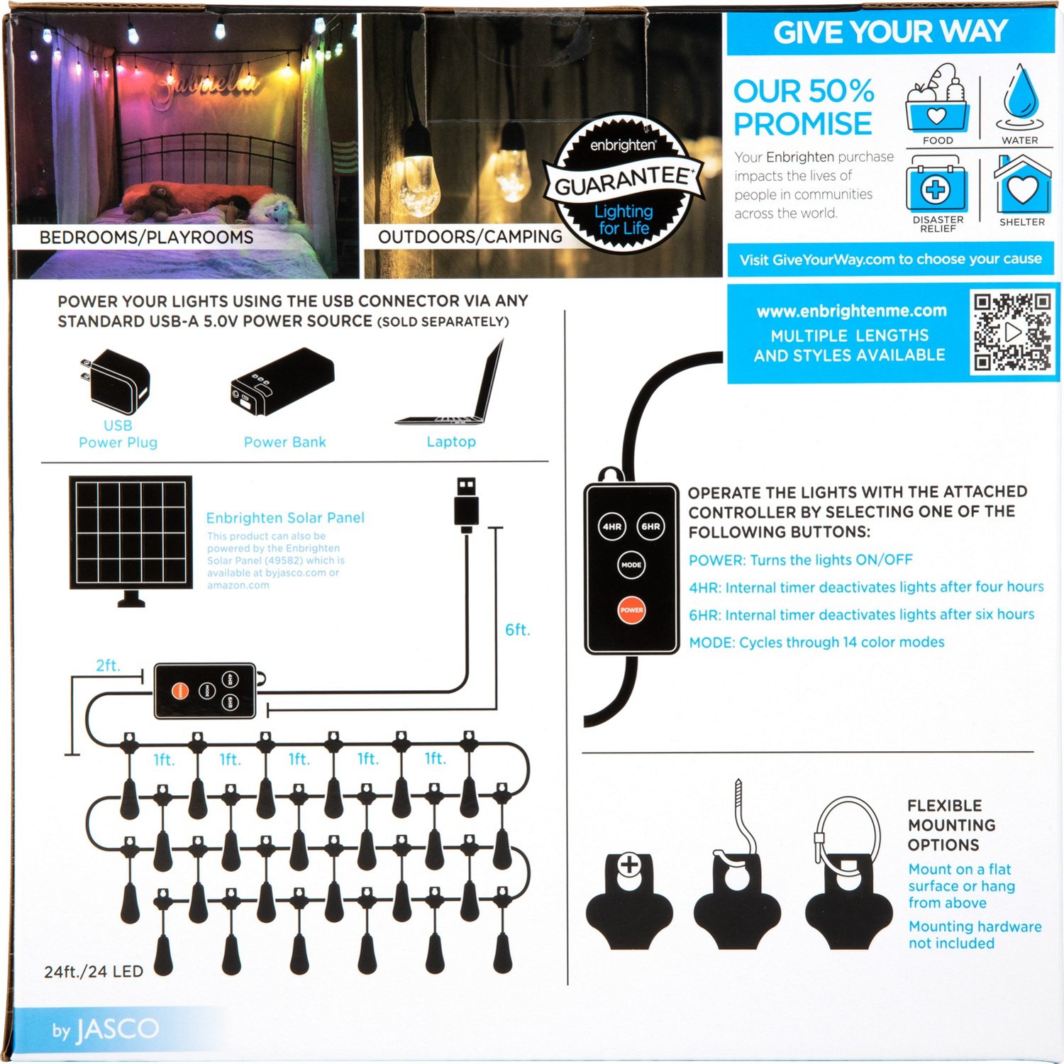 Enbrighten Color Select 24-ft USB LED String Lights - view number 3