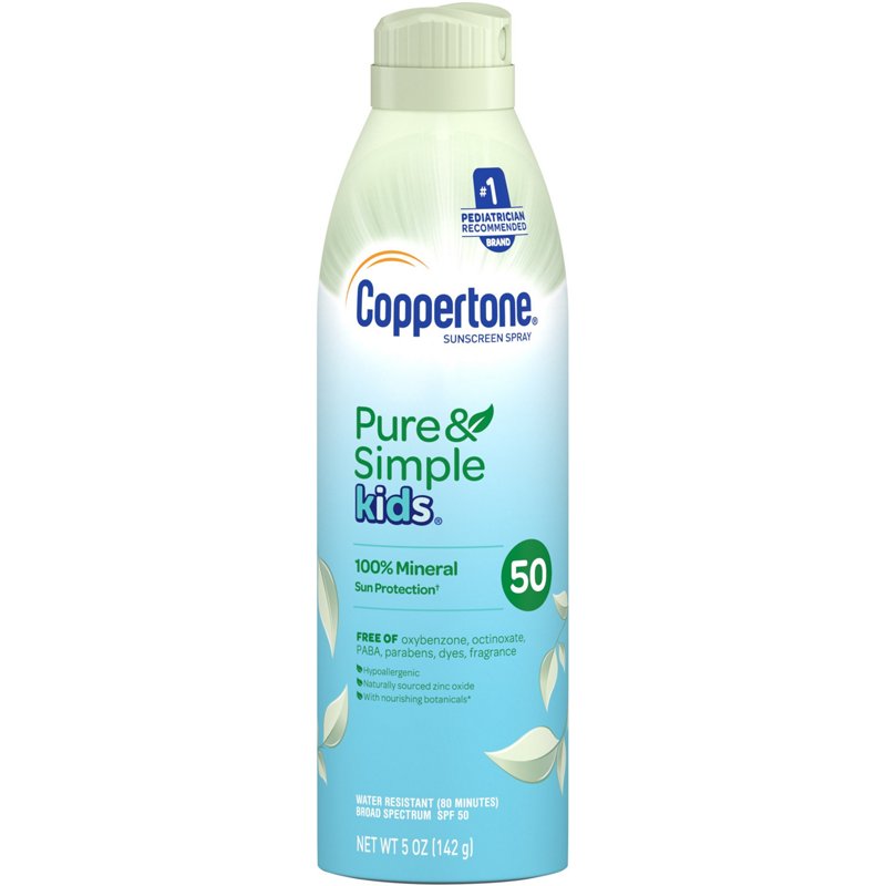 Coppertone Pure And Simple Kids' Spf 50 Sunscreen Spray