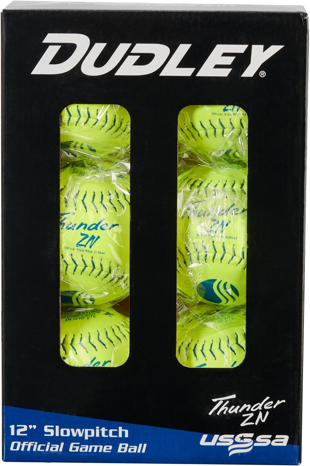 Dudley Thunder ZN USSSA 12 in Slow-Pitch Softballs 6-Pack - view number 1