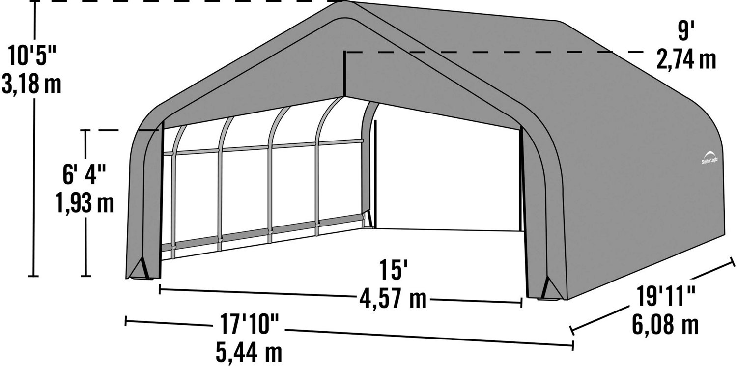 Garage-in-a-Box 2-Car Garage 18 x 20 x 10.5 ft. - view number 6