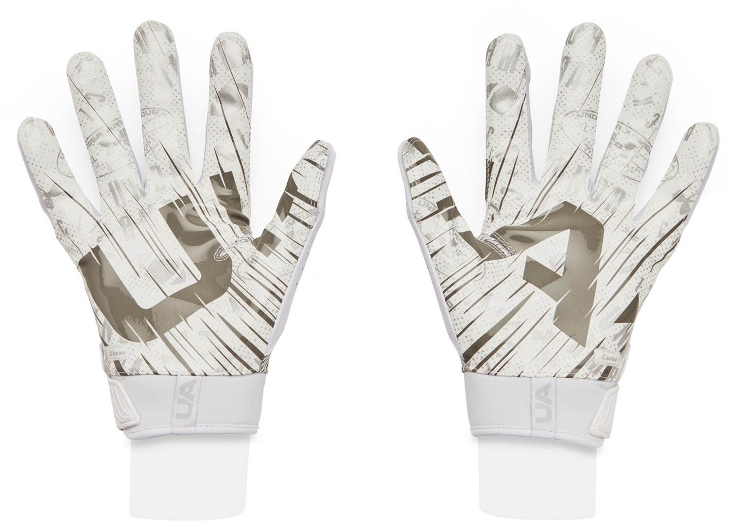 All white under outlet armour football gloves