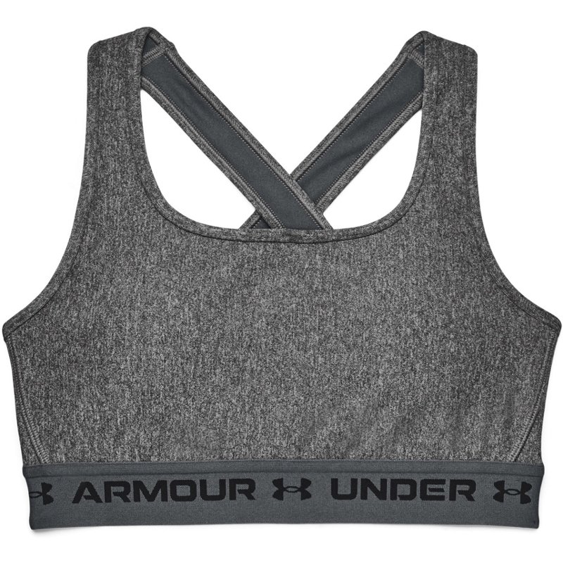 Under Armour Women's Crossback Heather Mid Sports Bra Charcoal Light Heather, Large - Women's Workout Bras at Academy Sports