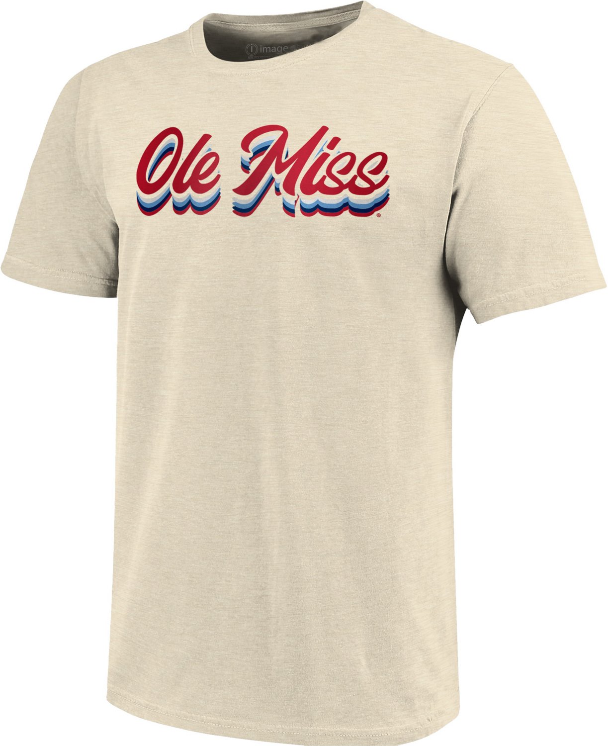 Image One Women's University of Mississippi Tricolor Script Triblend Short Sleeve T-shirt