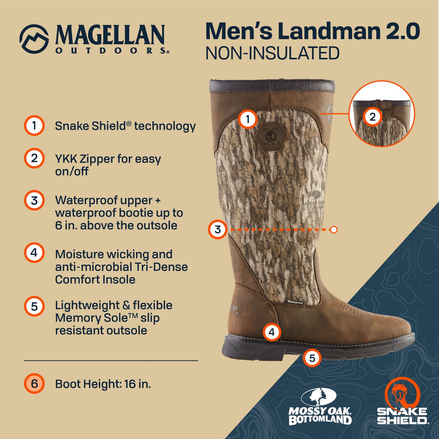 Magellan outdoors men's hot sale landman snake hunting boots