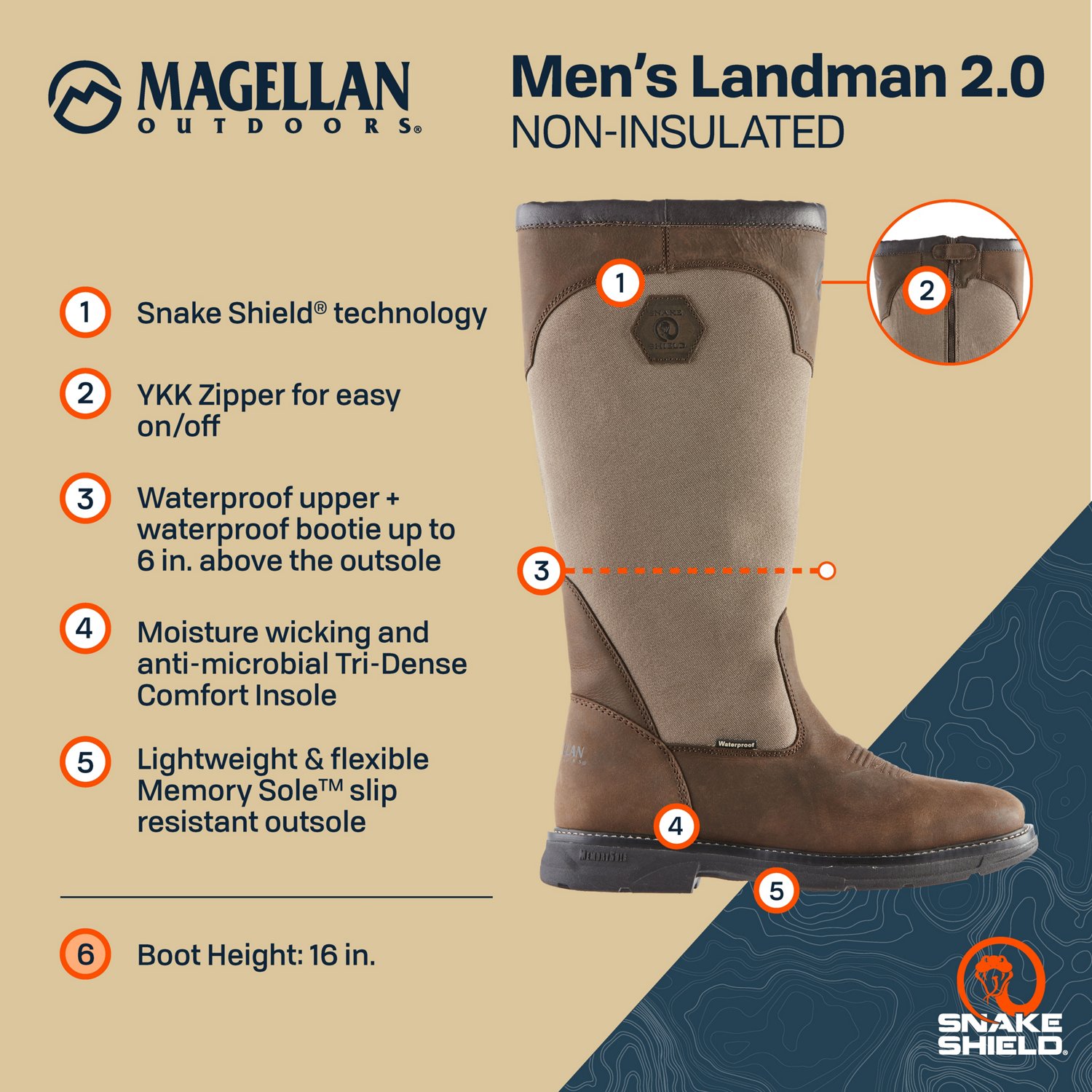Magellan M Landman 2.0 Waterproof Snake Boot - view number 5