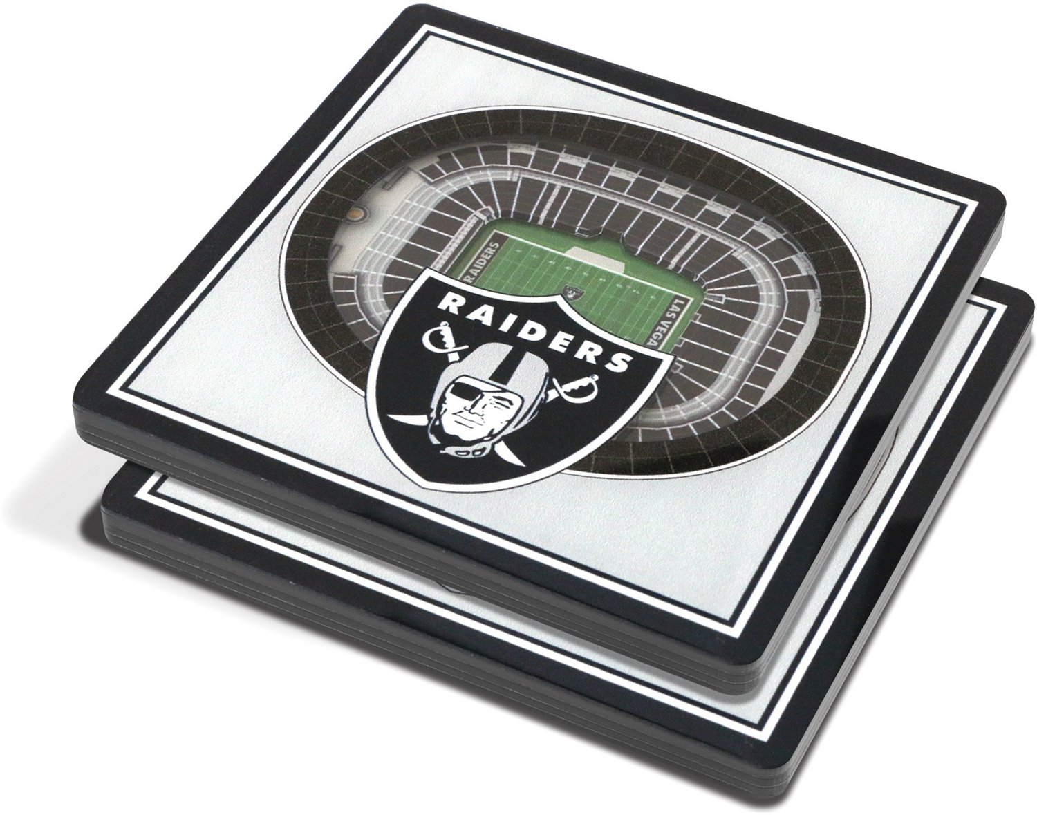 YouTheFan Las Vegas Raiders 3D Stadium Views Coaster Set 2-Pack