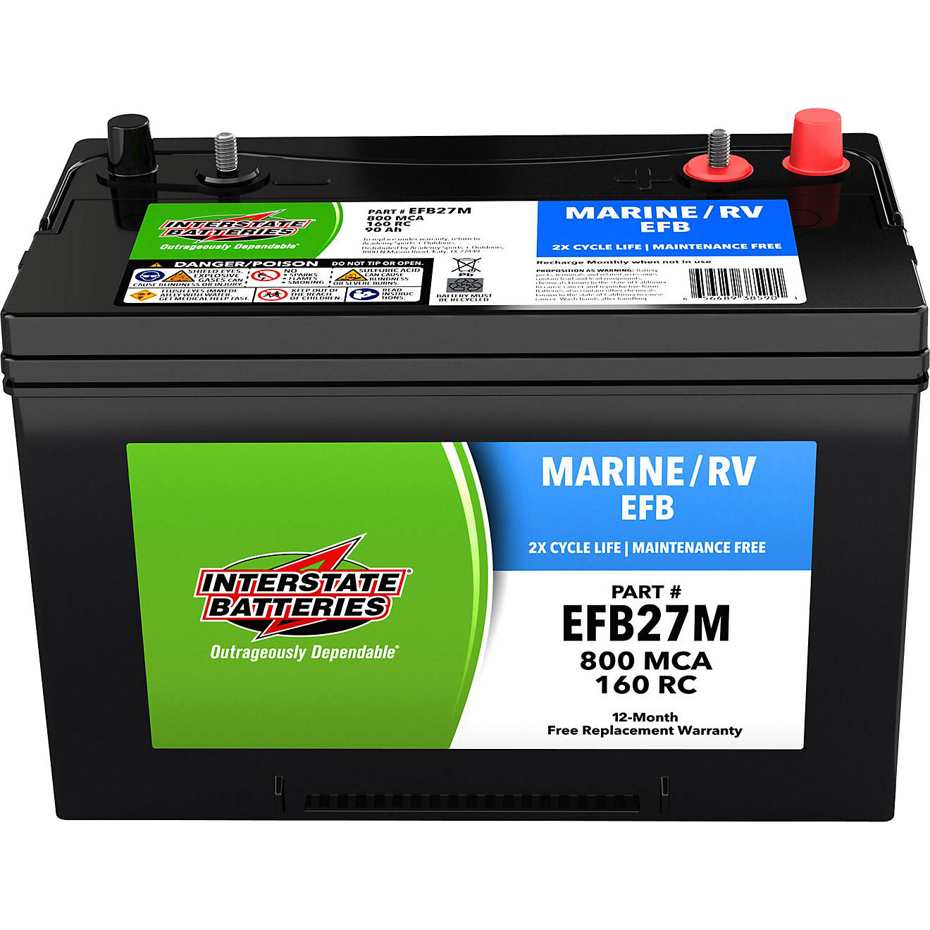 Interstate Batteries Group 27M Deep Cycle EFB Battery                                                                            - view number 1