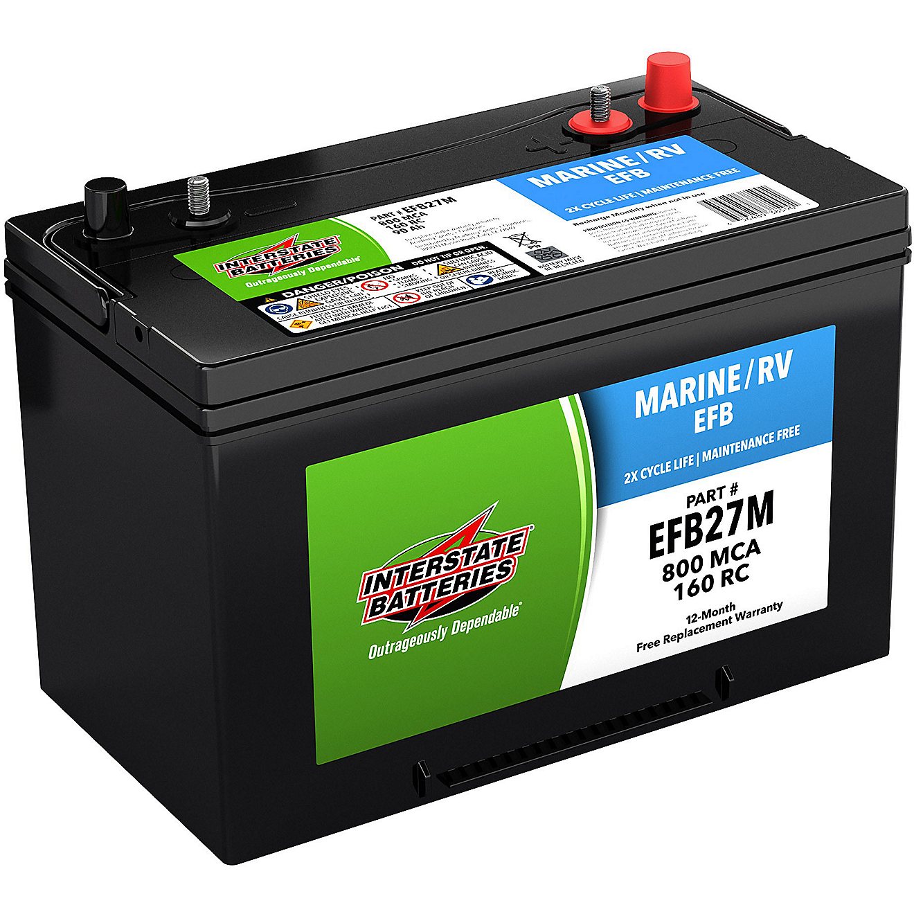 Interstate Batteries Group 27M Deep Cycle EFB Battery                                                                            - view number 2