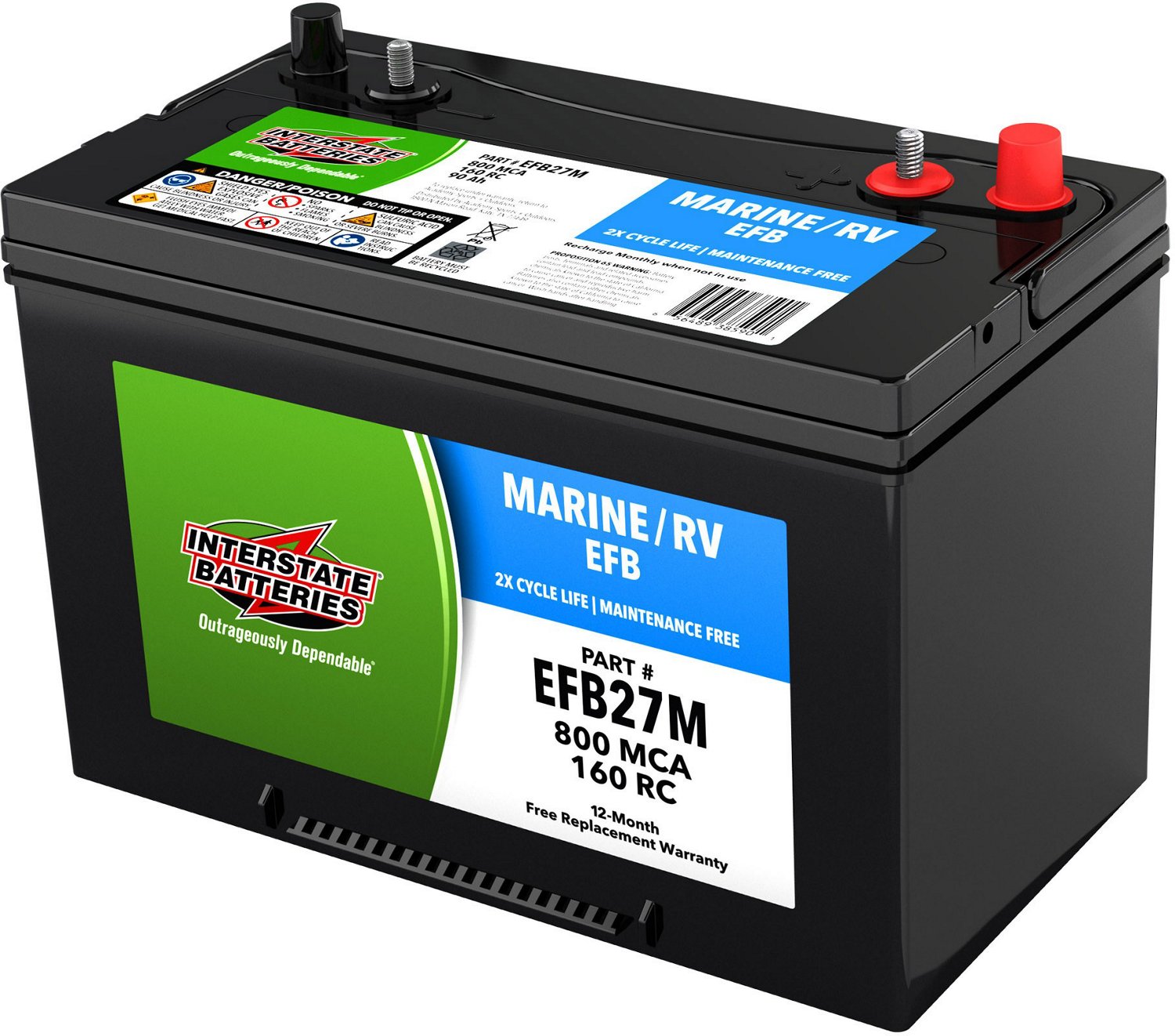 Interstate Batteries Group 27M Deep Cycle EFB Battery                                                                            - view number 3